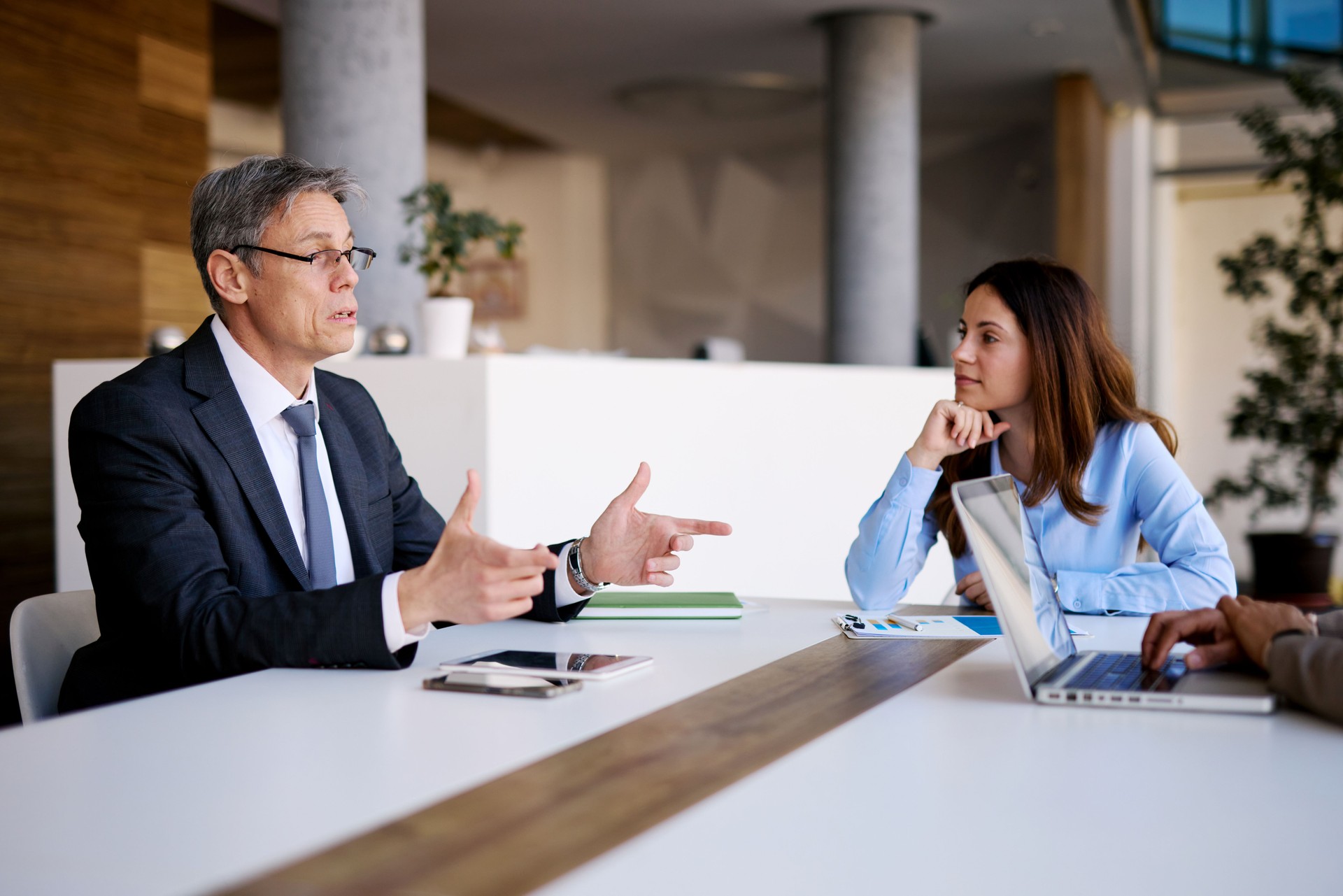 Business team discussing during a meeting in a modern office